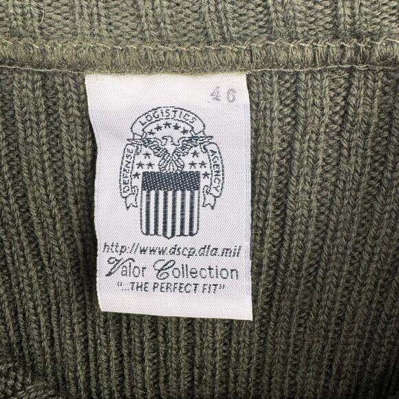 Defense Logistics Agency Rib Knit Wool Commnado Sweater Mens 46 Green NEW - Picture 9 of 13